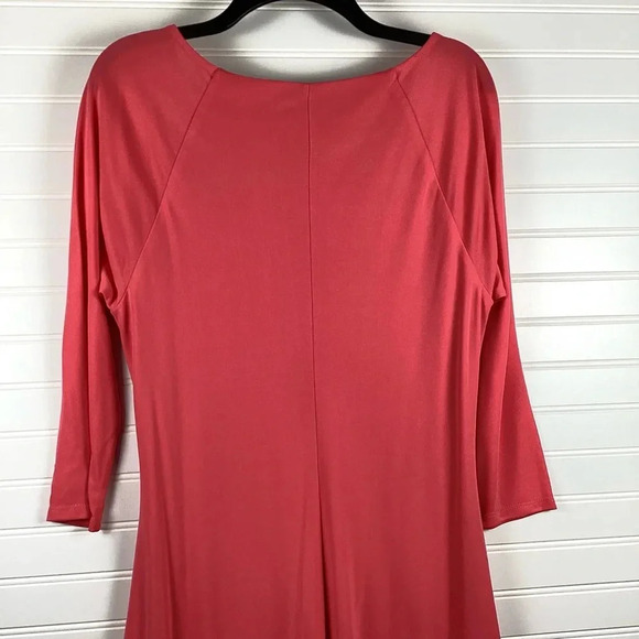Lauren Ralph Lauren Women's New Pink Ruched Fit & Flare Casual Dress XL Coral 🪸 - Picture 8 of 10